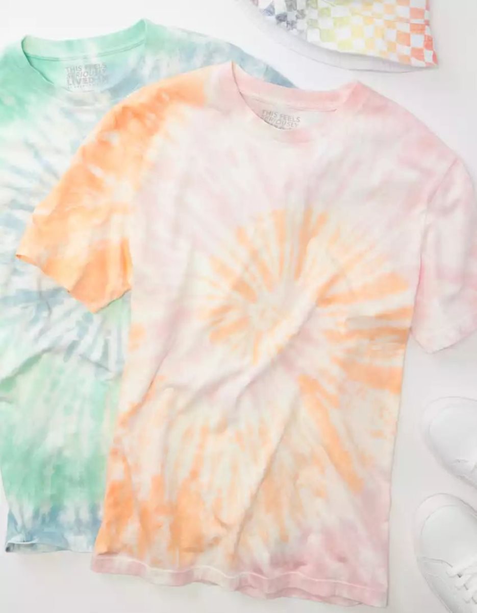 T Shirts American Eagle AE Super Soft Tie-Dye Orange Homme | VXB-23037394